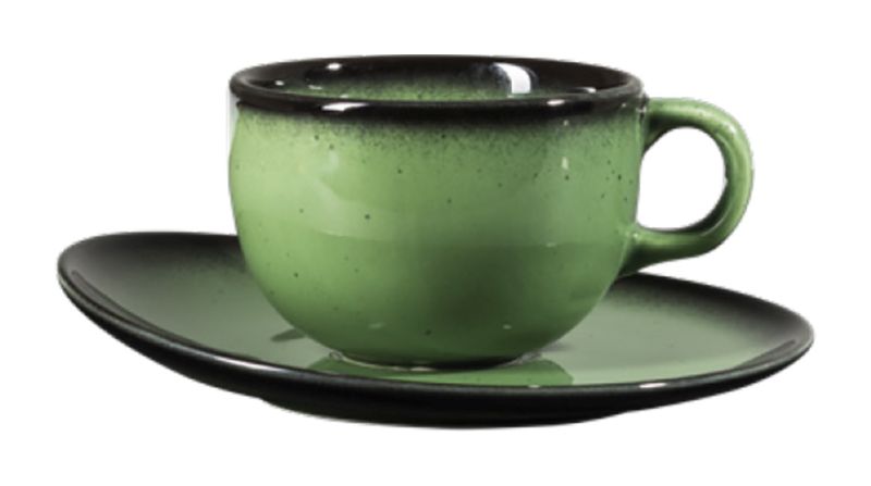 Jumbo Porselen Joy Green Çay Fincanı ve Tabağı